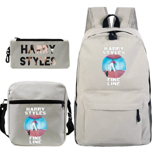3 pcsset harry styles printed backpack 4625 - Harry Styles Store