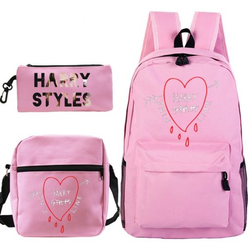 3 pcsset harry styles printed backpack 6989 - Harry Styles Store