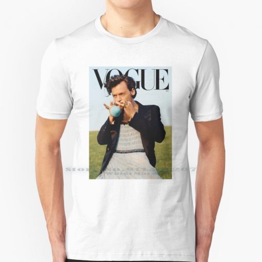 Cover Harry Blow A Balloon T Shirt 100 Pure Cotton Man Aesthetic Style Vintage Handsome Styles - Harry Styles Store