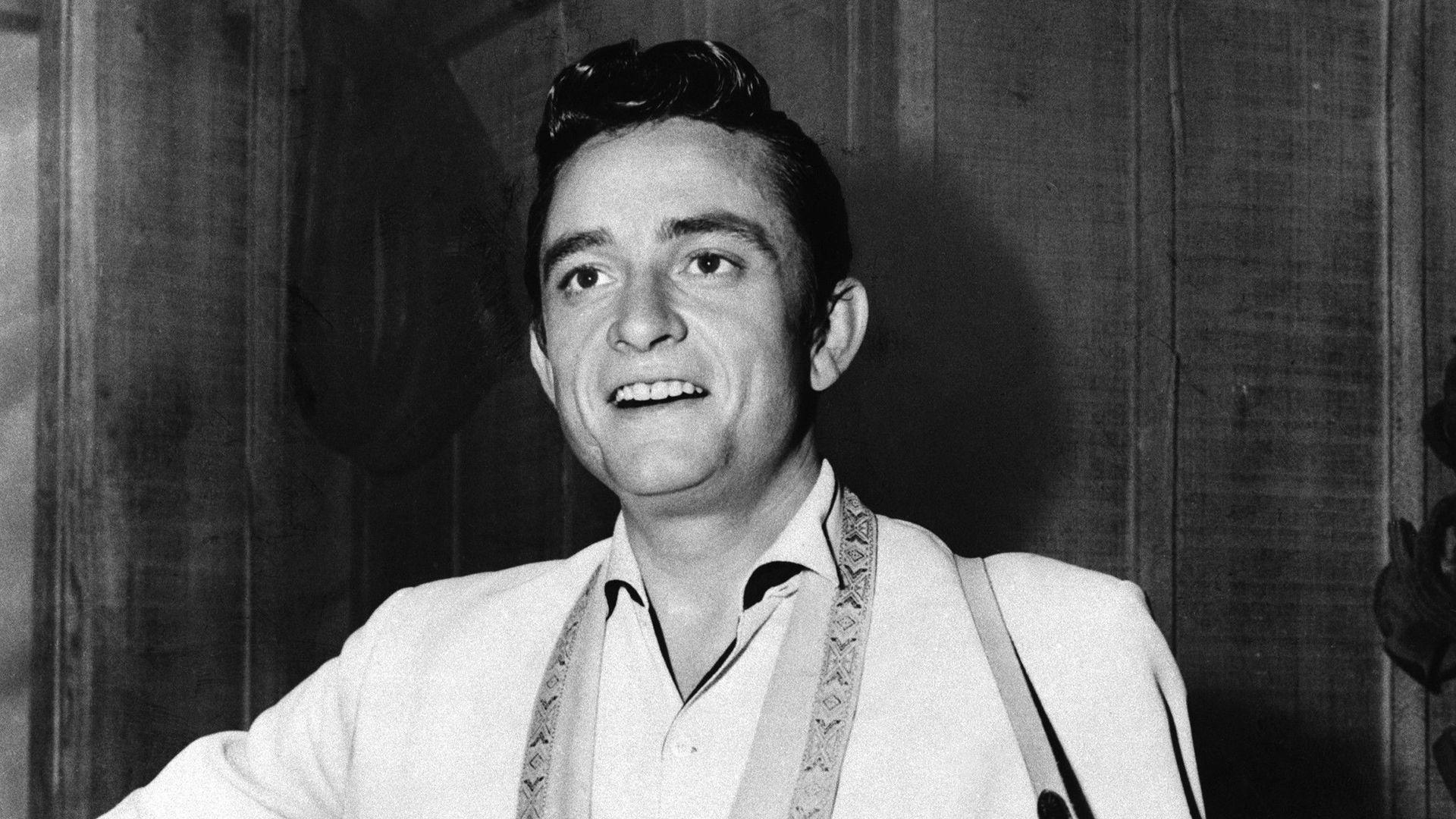 singer johnny cash playing guitar on television special - Harry Styles Store
